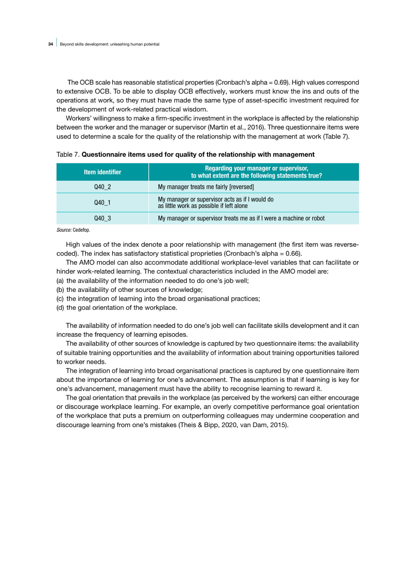 心理的安全性と実践学習で上司関係のリスクを点検するCedefop Table 7
