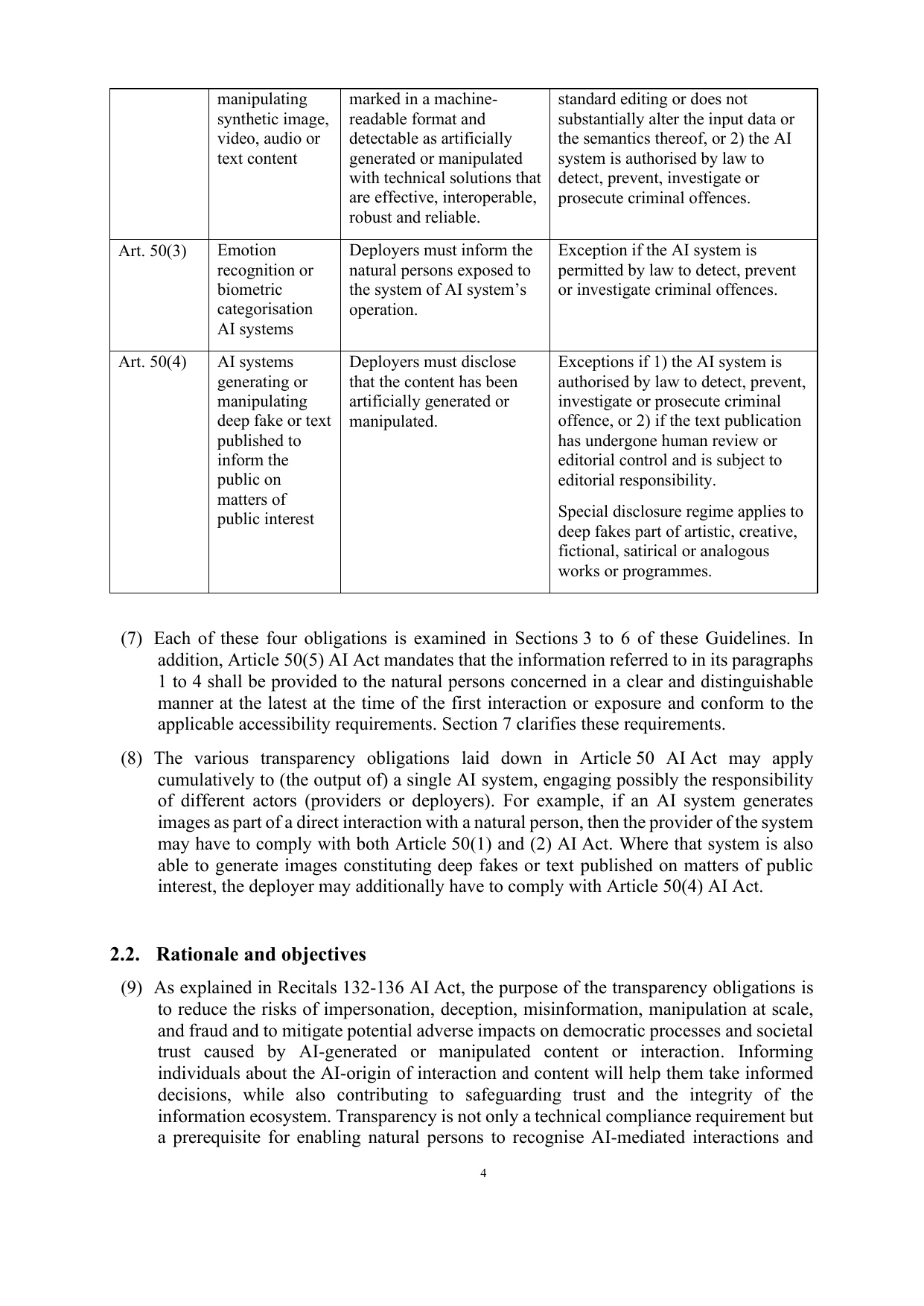 AI透明性表示 — 感情認識・生体分類とディープフェイク・公益テキストに関するEU導入者義務の表